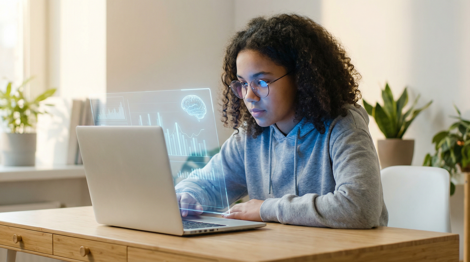 Student with AI co-pilot